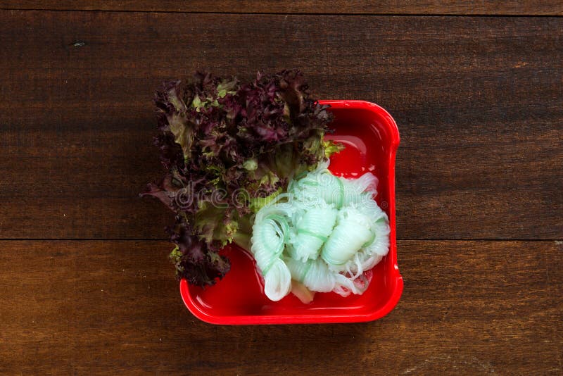 Blue rice vermicelli stock photo