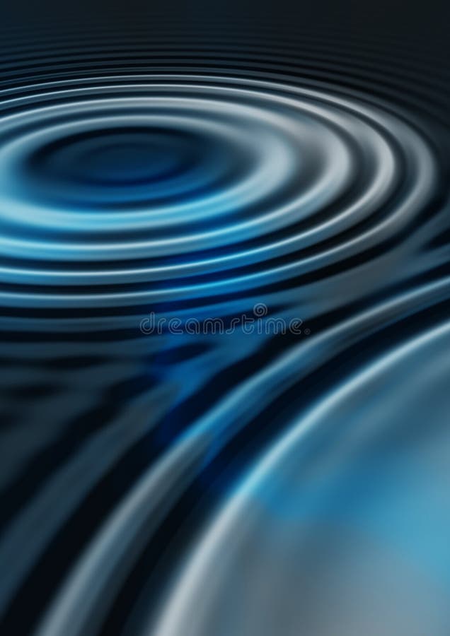 Abstract background of blue concentric ripples. Smooth grooves illustrations