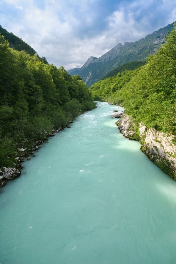 Blue river stock image