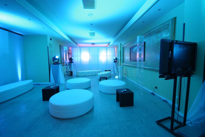 Blue room stock image