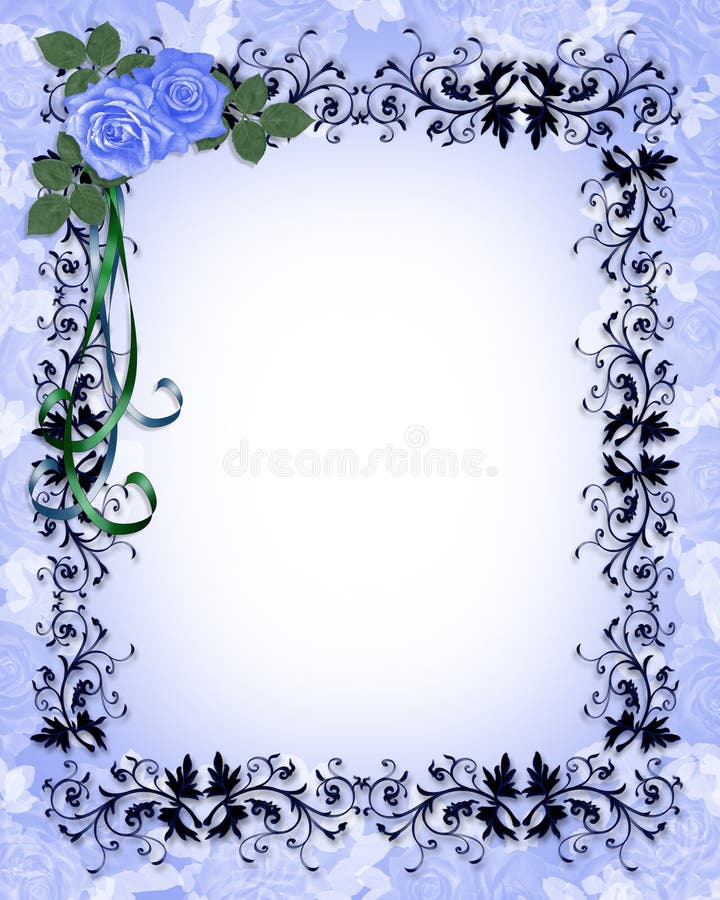 Blue Roses Ornamental Border Royalty Free Stock Photography - Image ...