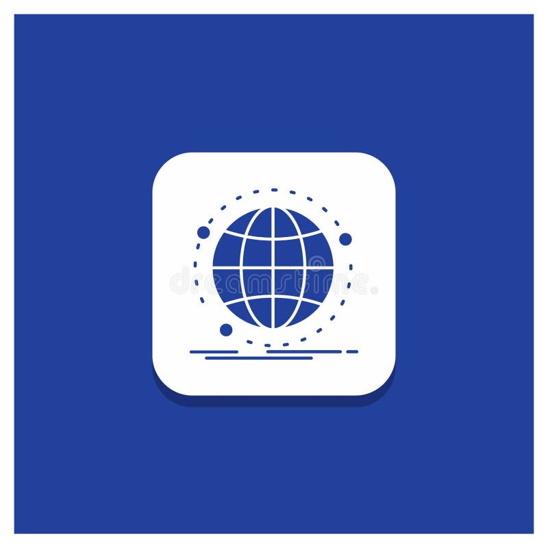Blue Round Button for Data, global, internet, network, web Glyph icon stock illustration Blue Round Button for Data, global, internet, network, web Glyph icon stock illustration