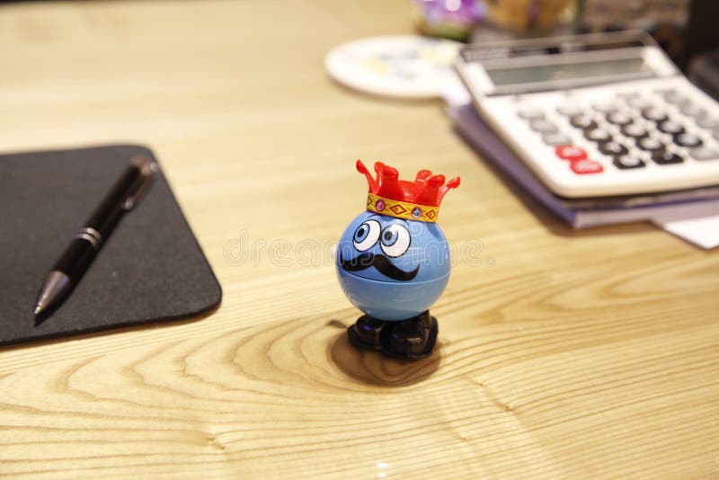 Blue Round Plastic Toy On A Desk Free Public Domain Cc0 Image