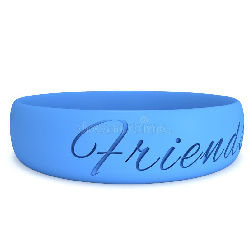Blue Rubber Plastic Stretch Friends Bracelet Stock Illustration