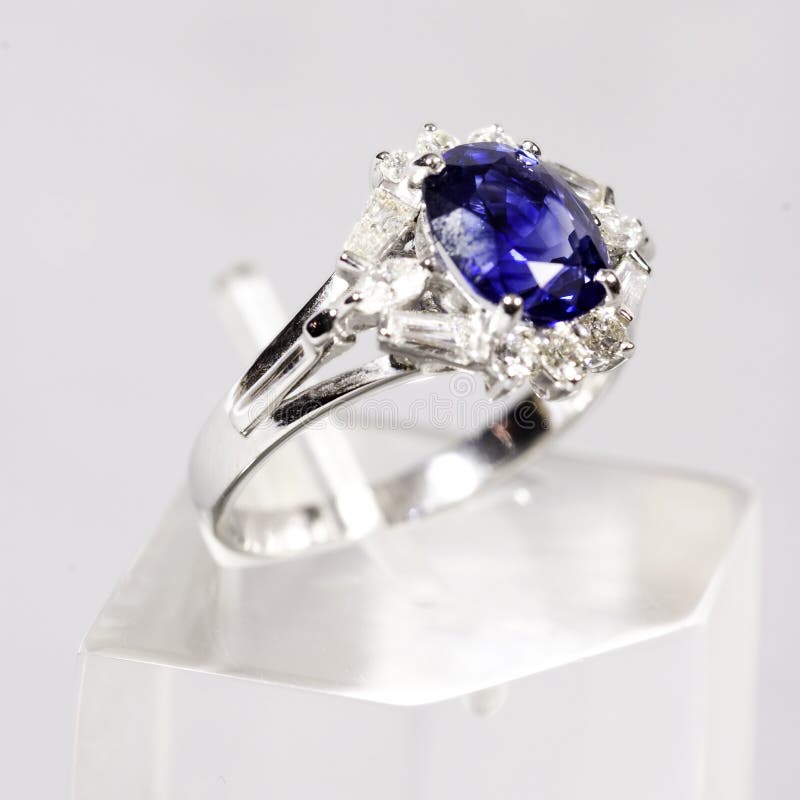 Stock Photo: Blue Sapphire & Diamond Ring Stock Photo - Image of ...