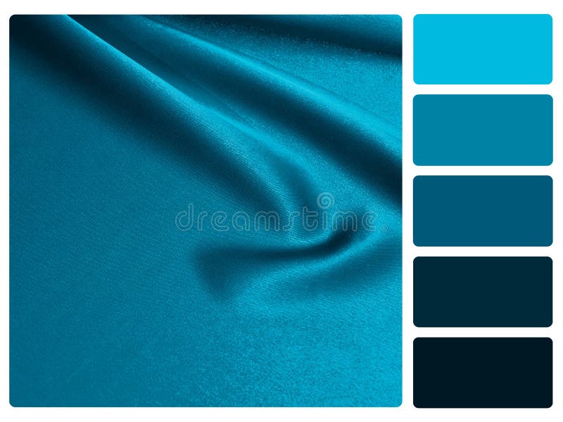 Blue Satin Colour Palette Swatch Stock Photo Image of material