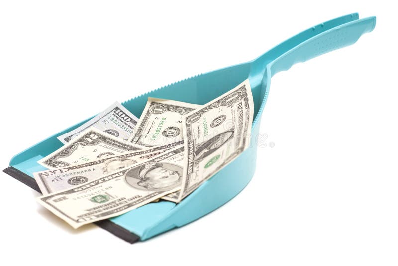 Blue scoop and dollars stock photo. Image of gain 56111824