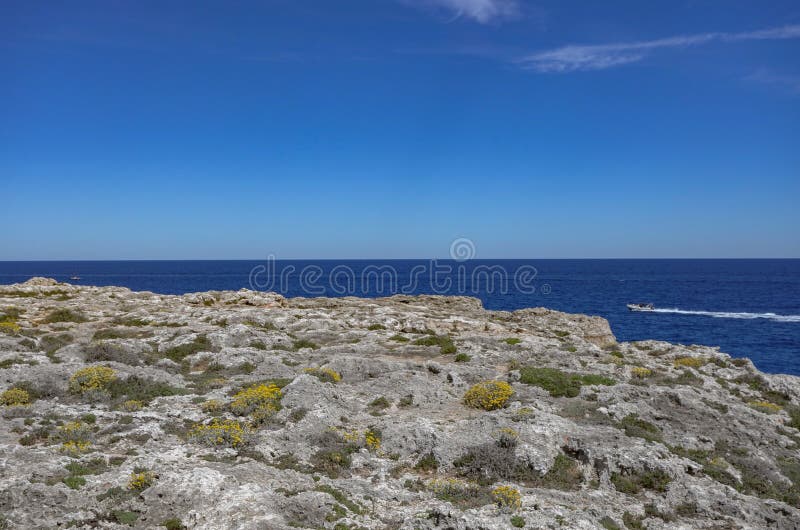 Blue Sea and Clear Sky. Sea Landscape of Mediterranean Coas Stock Image ...