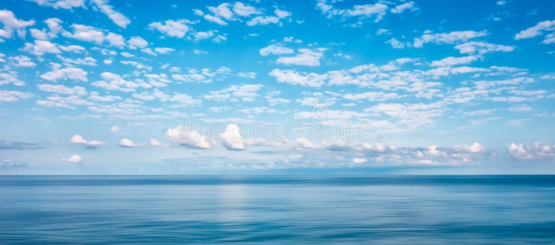 Blue Sea and Cloudy Sky Over it Stock Photo - Image of background ...