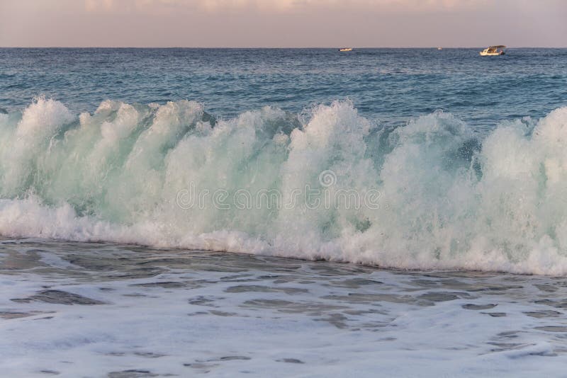 Blue Sea Wave with White Foam, Bubbling Sea Wave, High Wave in the Sea ...