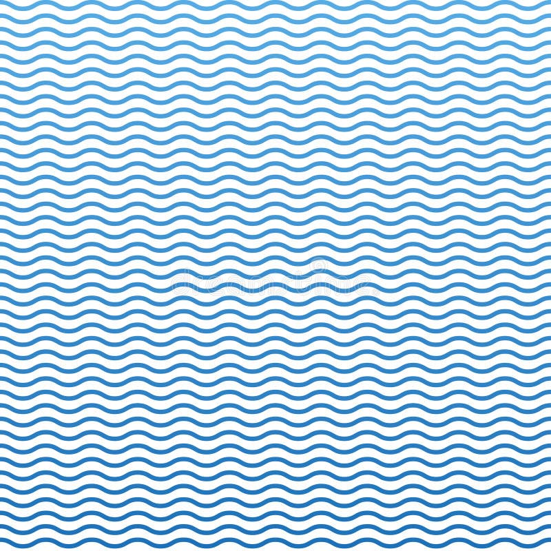 Blue seamless wavy line pattern, ocean, stylish design stock illustration