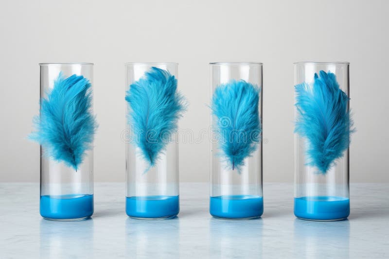 Blue seaweed in a test tube is the focus of this image, which includes a laboratory setting and room for accompanying stock images