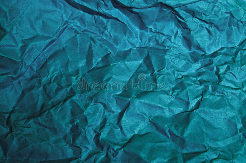 Blue Sheet Crumpled Paper Textures For The Background Stock Photo