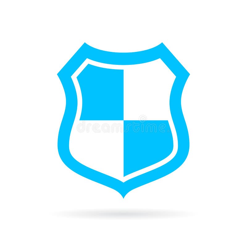 Blue shield vector icon royalty free illustration