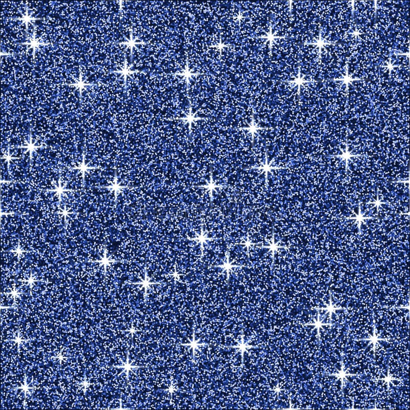 Blue Shine Glitter Vector Background, Sparkle Abstract Seamless Pattern