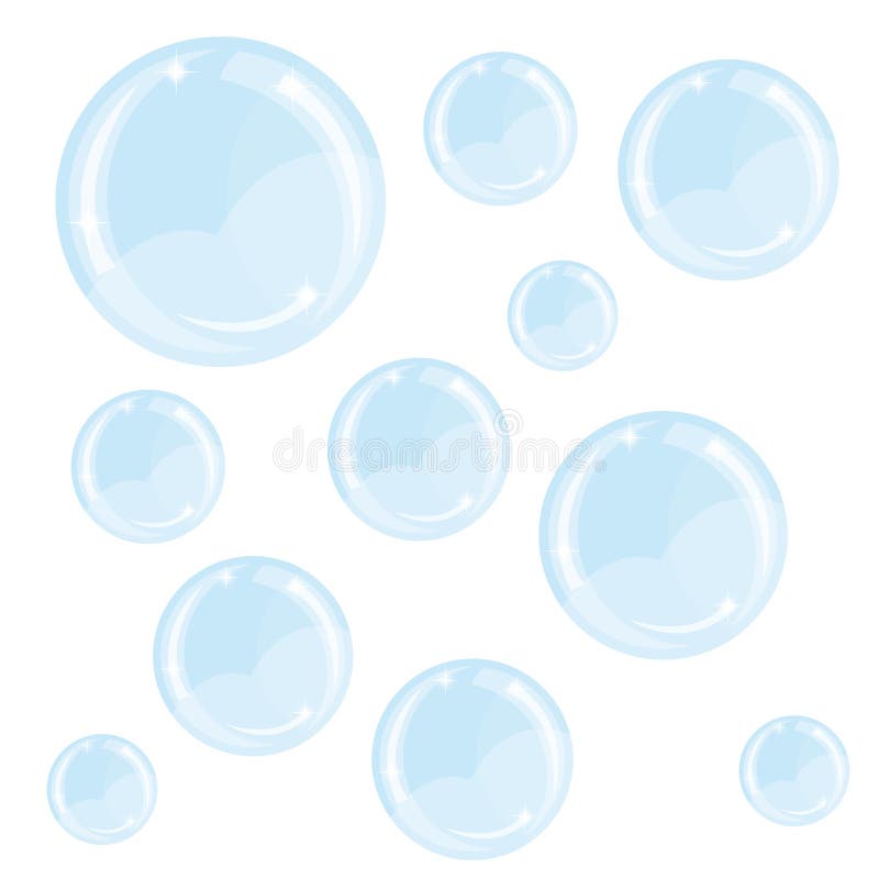 Blue shiny bubbles