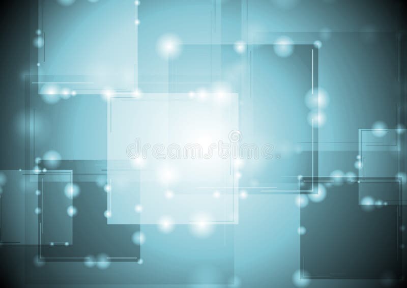 Blue shiny tech background stock illustration