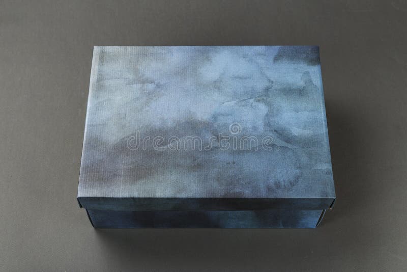 Blue shoe box stock image. Image of cardboard, paper 131244573