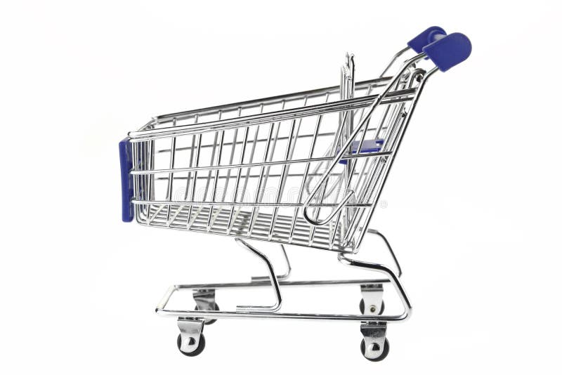 Blue Shopping Cart Isolated on White Stock Photo Image of shopping