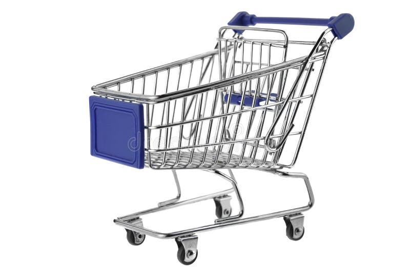 Blue Shopping Cart Isolated on White Stock Photo Image of shopping