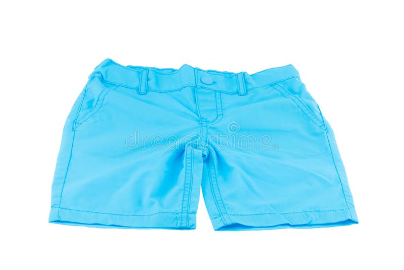 Blue Short for a Boy Isolated on White Stock Photo Image of holiday, shorts 115521562