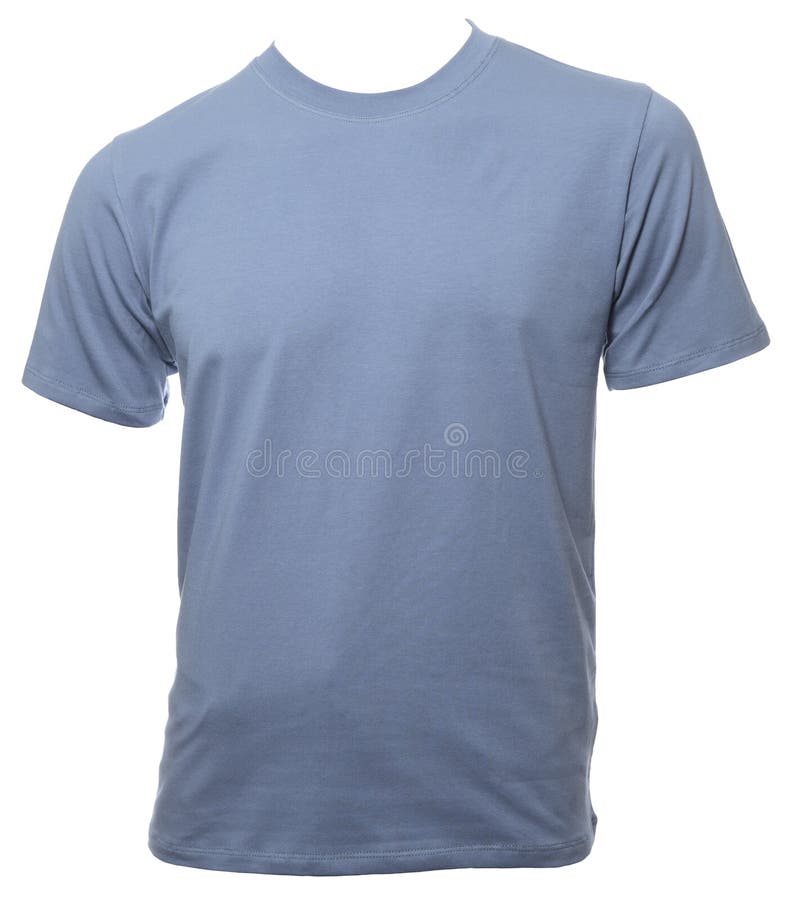 Blue Shortsleeve Cotton Tshirt Template Isolated Stock Photo - Image of ...