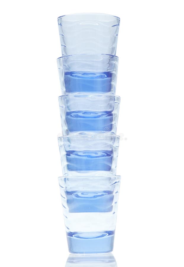 Blue shot glasses stock image. Image of tower, white 31031921