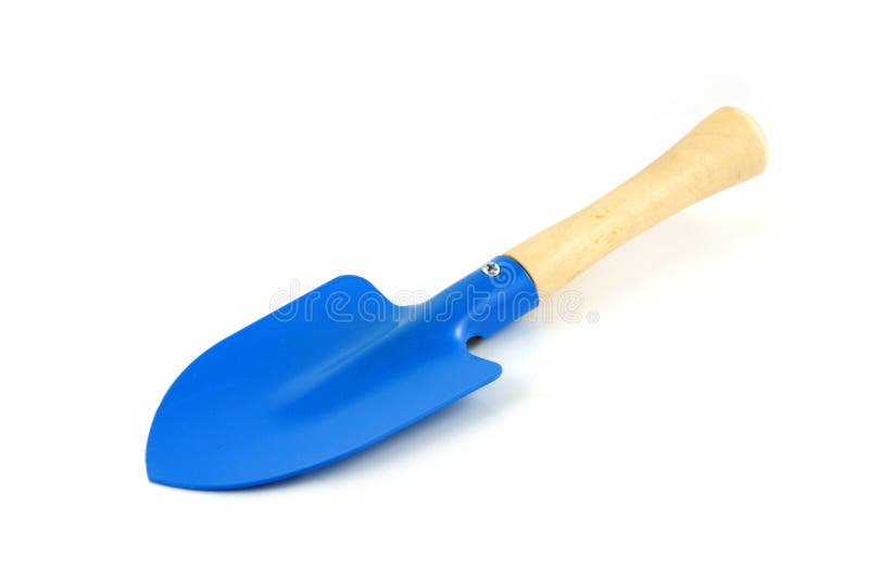 Blue shovel isolated on white background