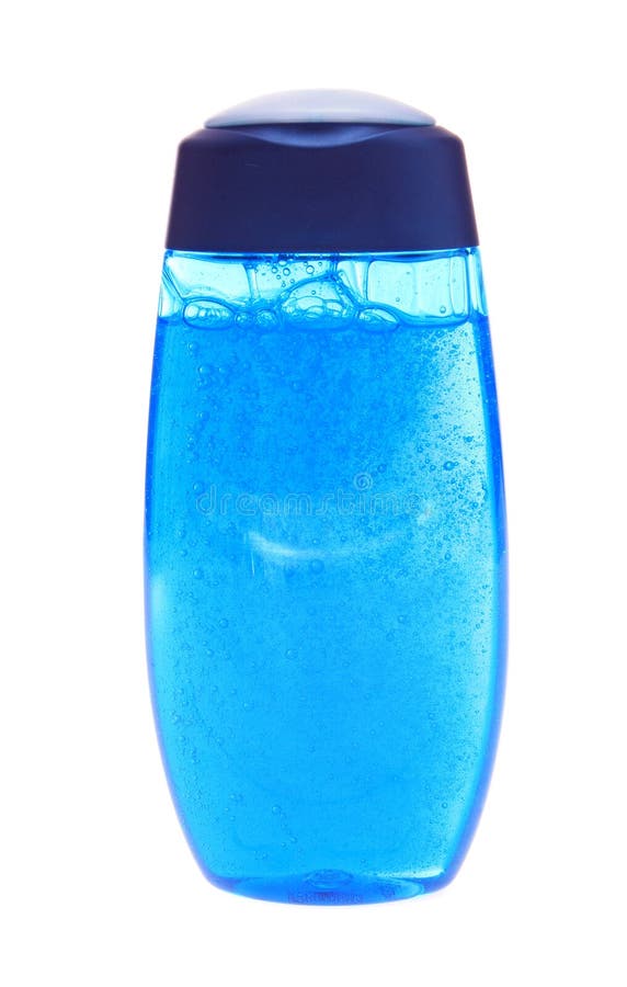 Blue shower gel, isolated.