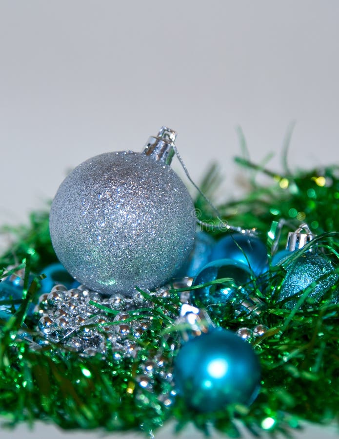 Blue And Silver Christmas Decorations Stock Image - Image of background ...