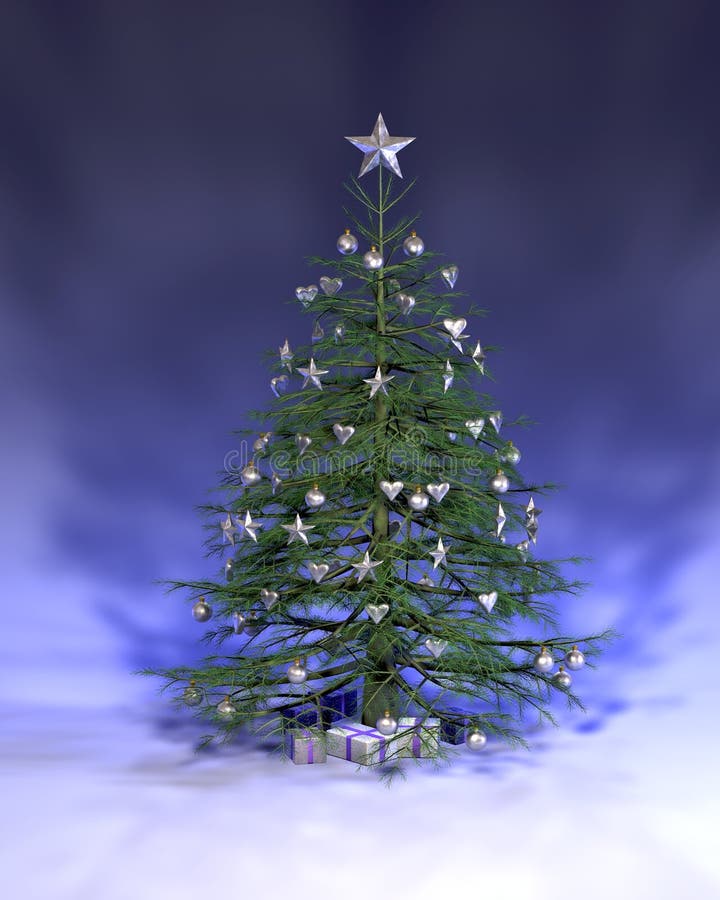 blue and silver tree blue and silver tree