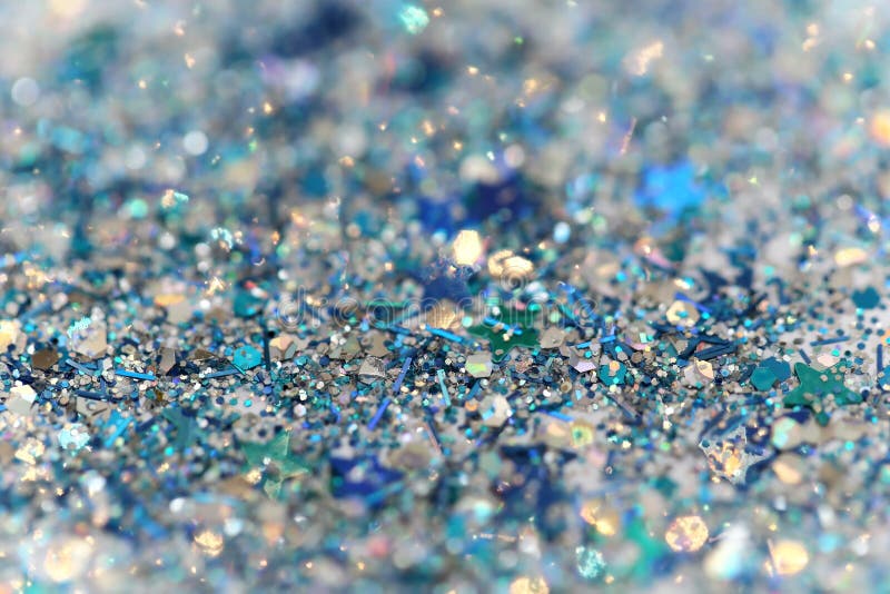 Blu e Argento Congelato, Neve, Invernali Freddo Ghiaccio Brillano Stelle Glitter sfondo.