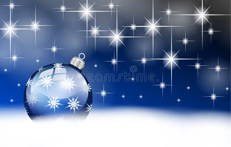 Blue silver merry christmas ball