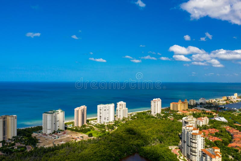 Blue Skies Over Naples Florida USA Stock Image Image of ocean, aerial