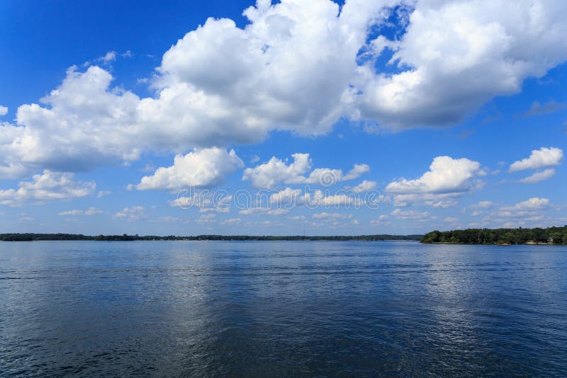 Blue Skies Over the St. Lawrence Stock Image Image of cloud, heaven