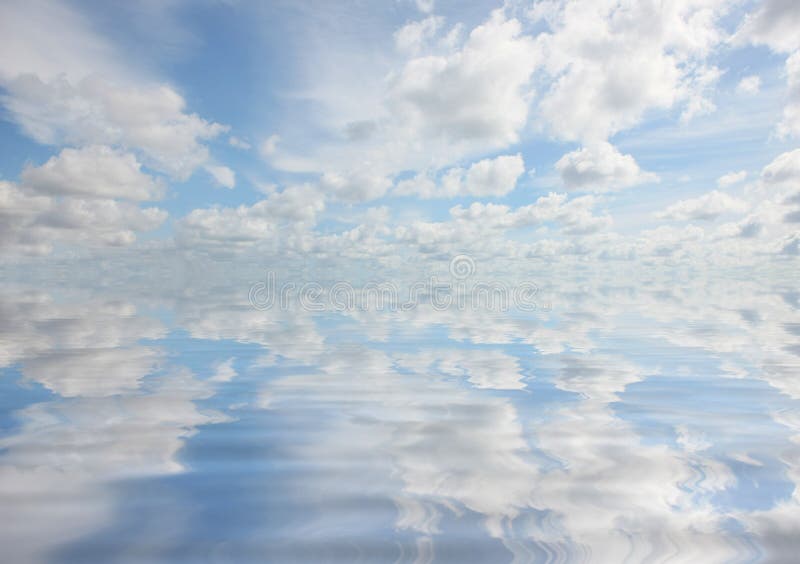 Blue sky reflect in the water