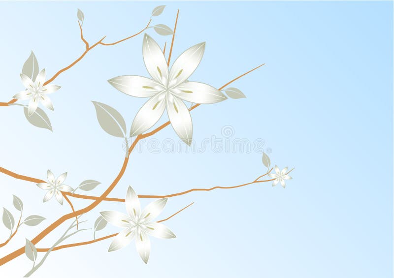 Blue sky abstract floral background