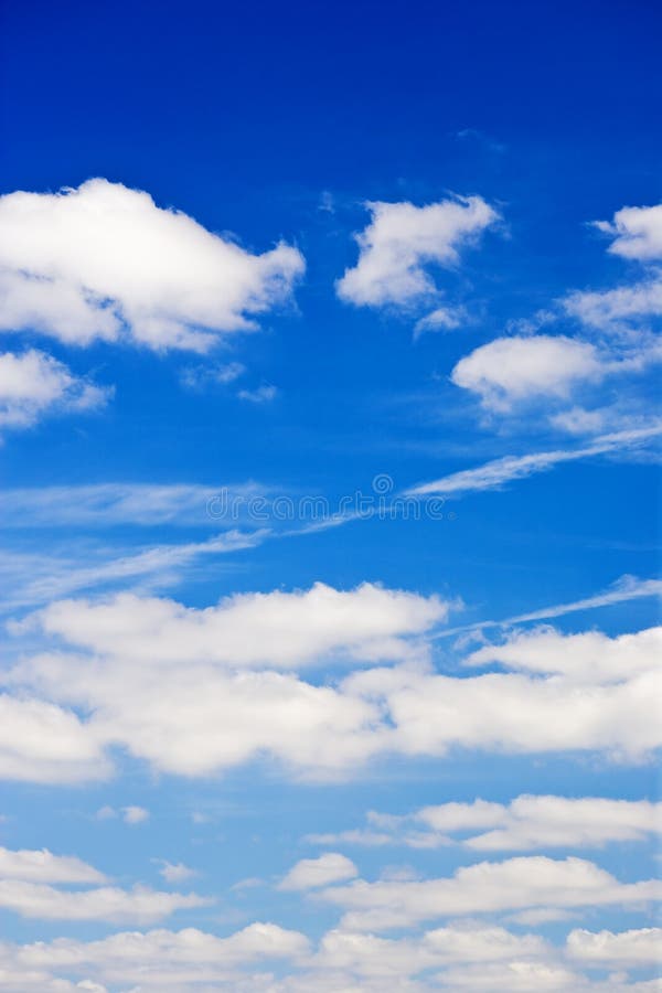 Blue Sky with White Fluffy Clouds Stock Photo - Image of clouds, white ...