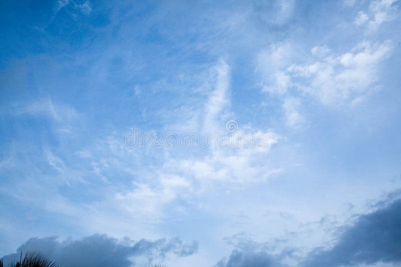 Blue sky with beautiful natural white clouds
