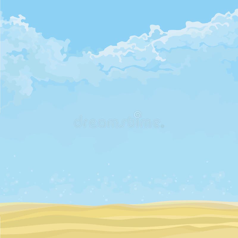 Blue Sky Cartoon Background with Clouds and Sandy Ground Stock Vector -  Illustration of nature, daylight: 179872190