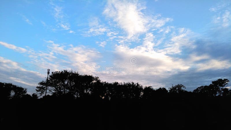 Blue sky with cloud and shadow of the trees. stock image Blue sky with cloud and shadow of the trees. stock image
