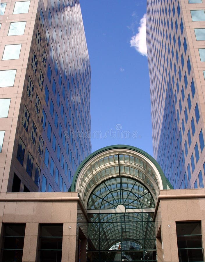 Blue sky and clouds reflection