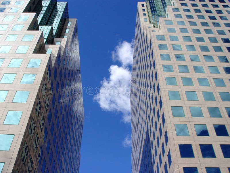 Blue sky and clouds reflection