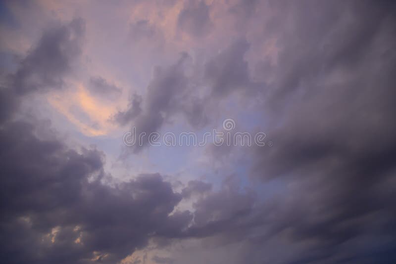 Blue Sky Covered with Gray Clouds. after the Rain Stock Photo - Image ...