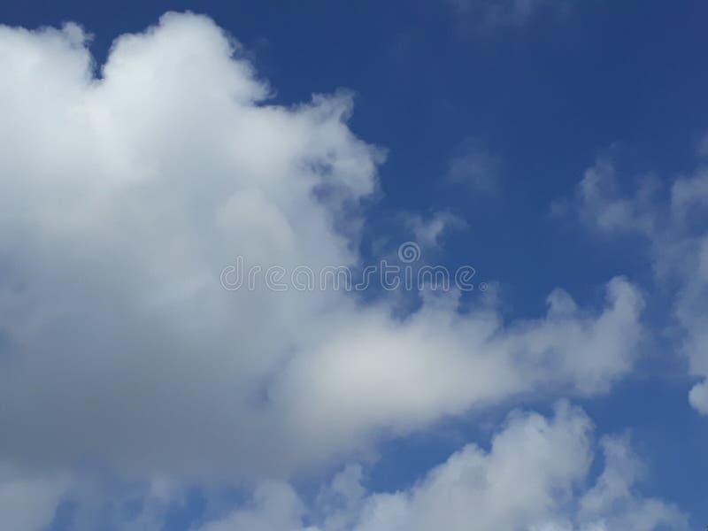 Blue Sky in a Few Days and a Sign that the Weather is Good Stock Photo