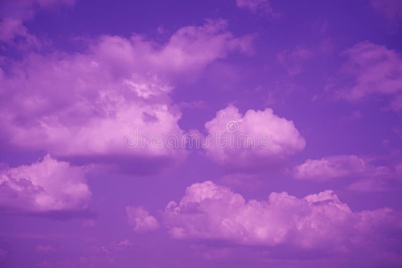 Blue Sky with Fluffy Pink Clouds at Sunset. Purple Sky Background Stock  Image - Image of abstract, eighties: 190916451