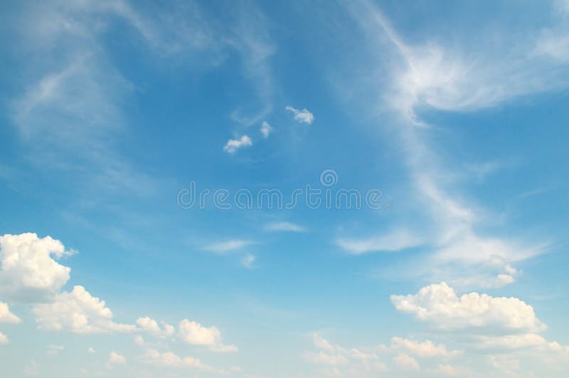 Blue sky with light clouds stock images
