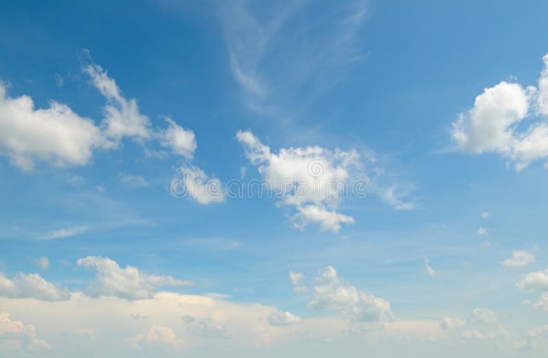Blue sky with light clouds stock photo
