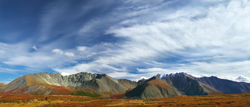 Blue sky and mountains, panorama.