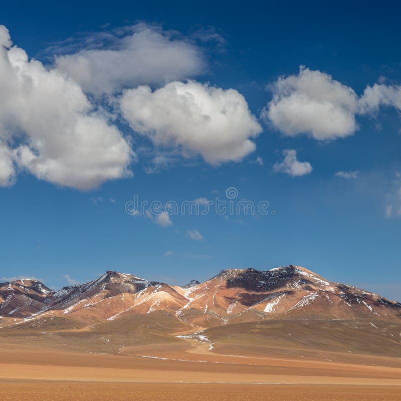 Blue sky over high altiplano desert in Bolivia